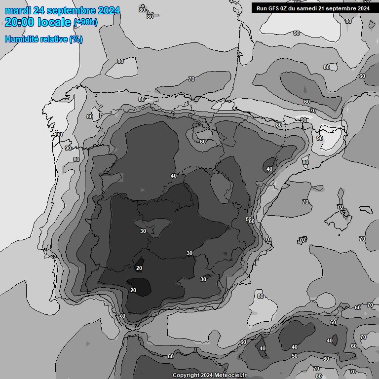 Modele GFS - Carte prvisions 