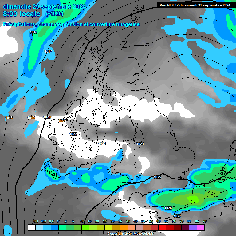 Modele GFS - Carte prvisions 