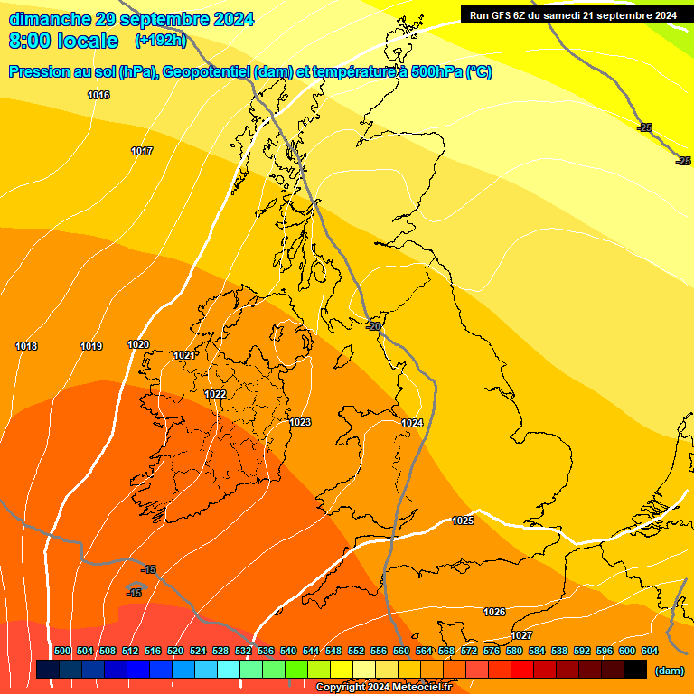 Modele GFS - Carte prvisions 