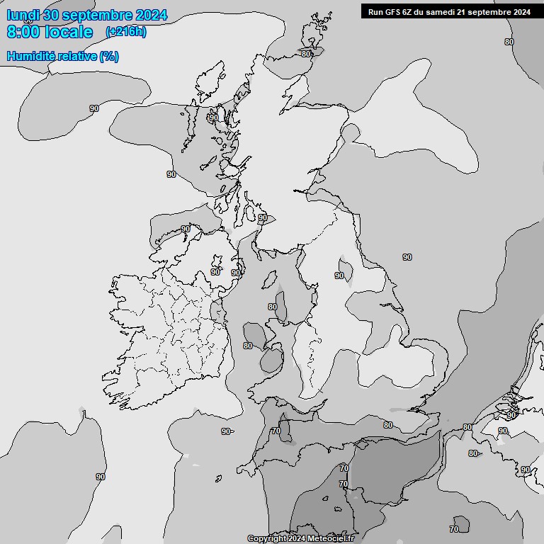 Modele GFS - Carte prvisions 