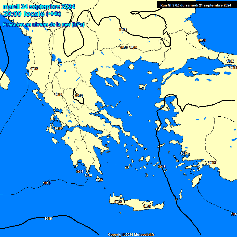 Modele GFS - Carte prvisions 