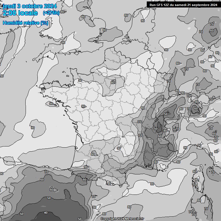 Modele GFS - Carte prvisions 