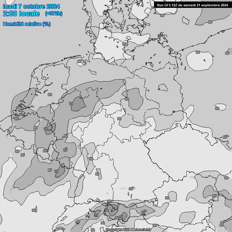 Modele GFS - Carte prvisions 