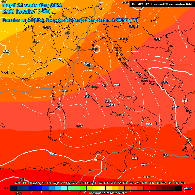 Modele GFS - Carte prvisions 