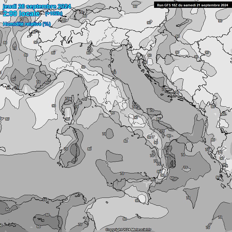 Modele GFS - Carte prvisions 