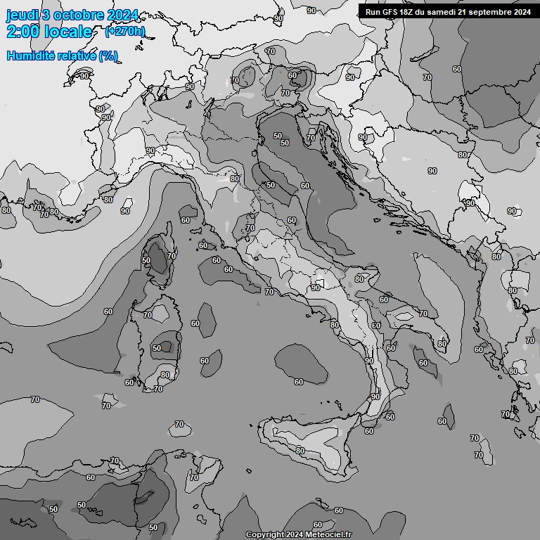 Modele GFS - Carte prvisions 