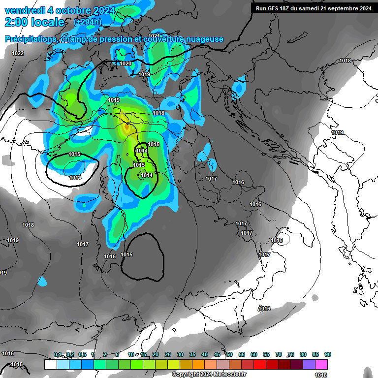 Modele GFS - Carte prvisions 