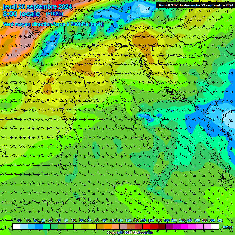 Modele GFS - Carte prvisions 