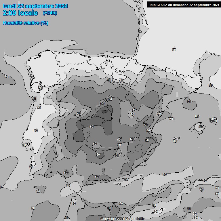 Modele GFS - Carte prvisions 