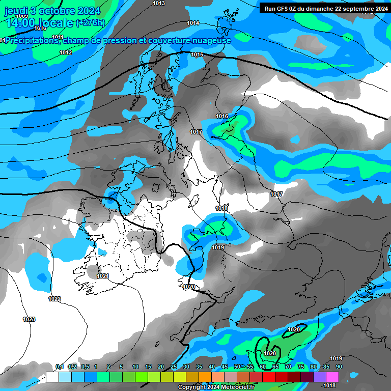 Modele GFS - Carte prvisions 