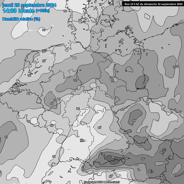 Modele GFS - Carte prvisions 