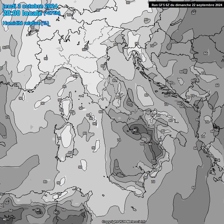 Modele GFS - Carte prvisions 