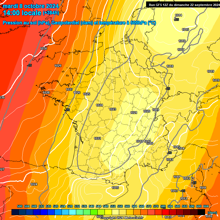 Modele GFS - Carte prvisions 