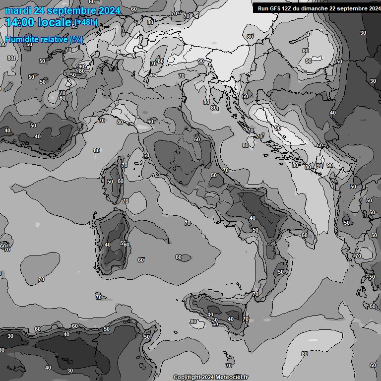 Modele GFS - Carte prvisions 