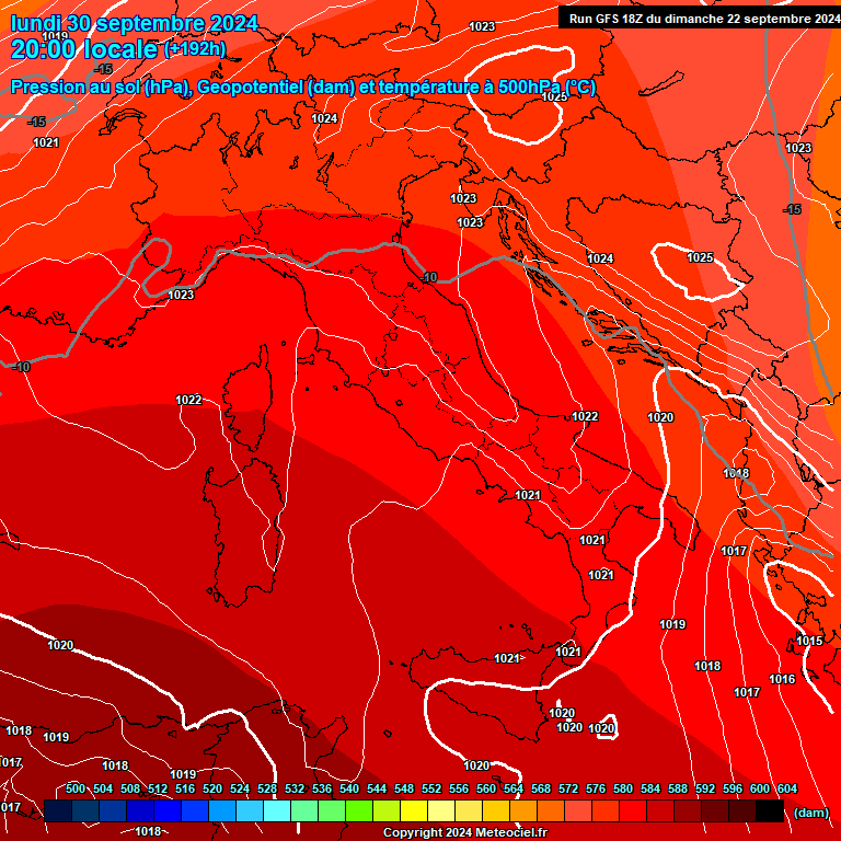 Modele GFS - Carte prvisions 