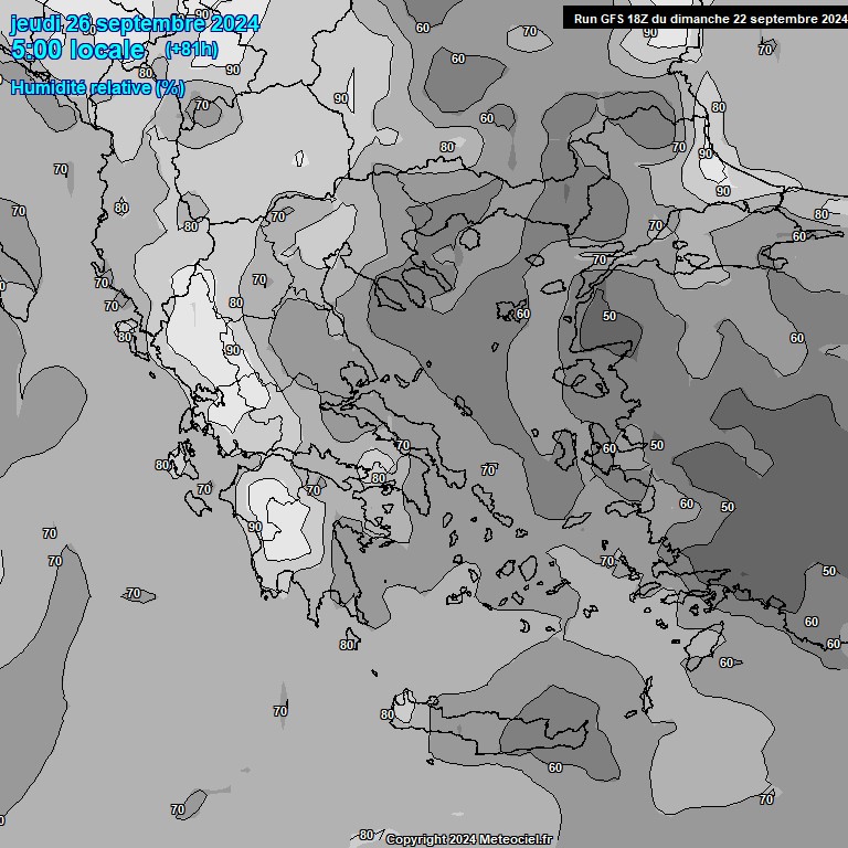 Modele GFS - Carte prvisions 