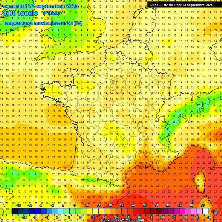 Modele GFS - Carte prvisions 