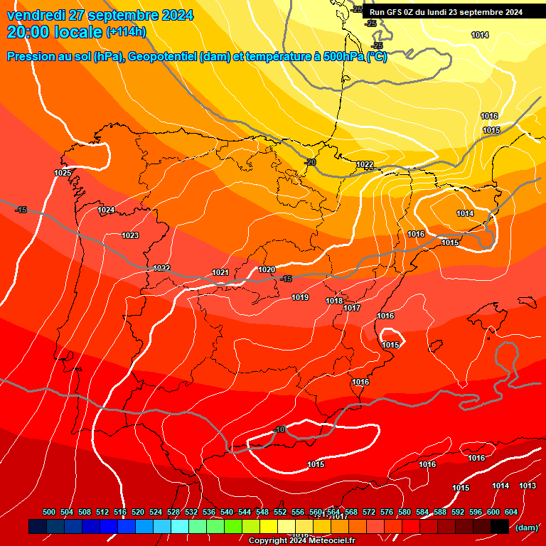 Modele GFS - Carte prvisions 