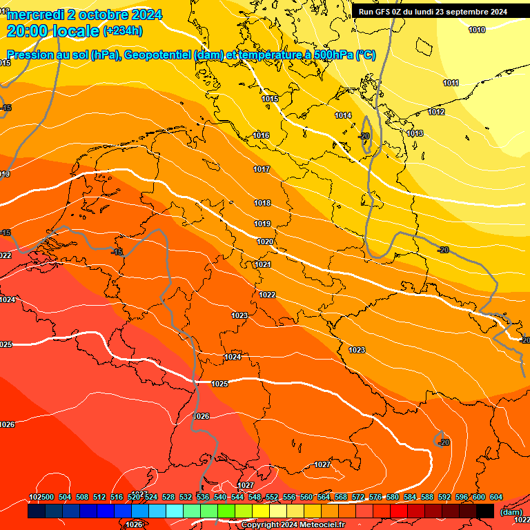 Modele GFS - Carte prvisions 