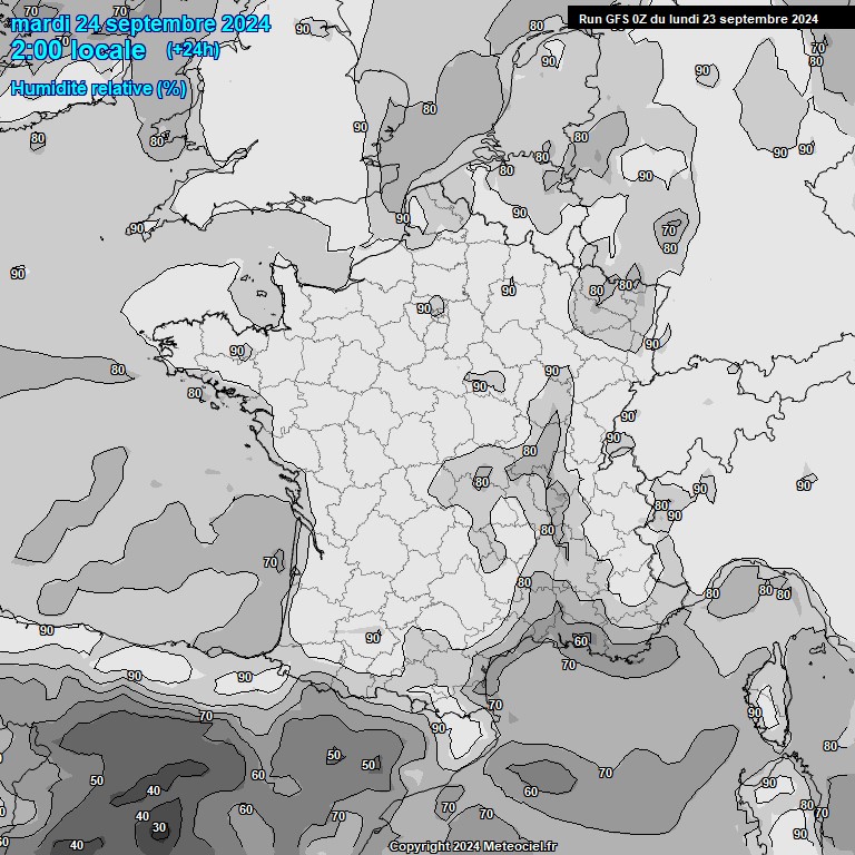 Modele GFS - Carte prvisions 