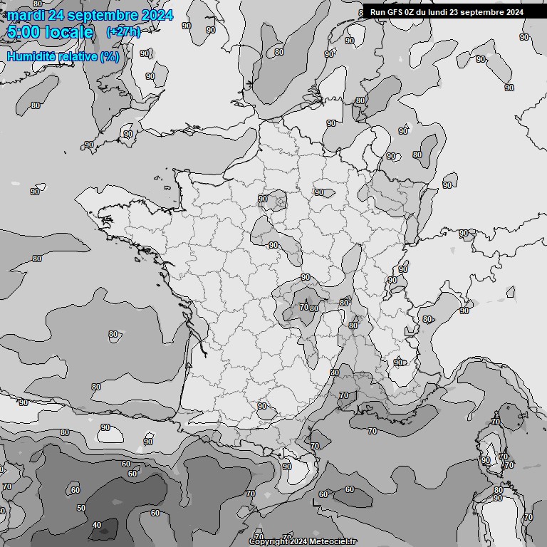 Modele GFS - Carte prvisions 