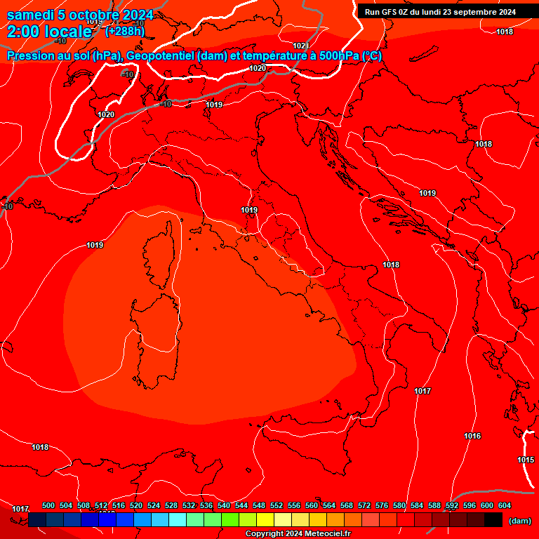 Modele GFS - Carte prvisions 