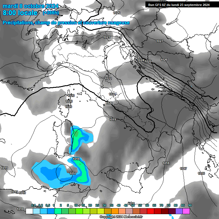 Modele GFS - Carte prvisions 