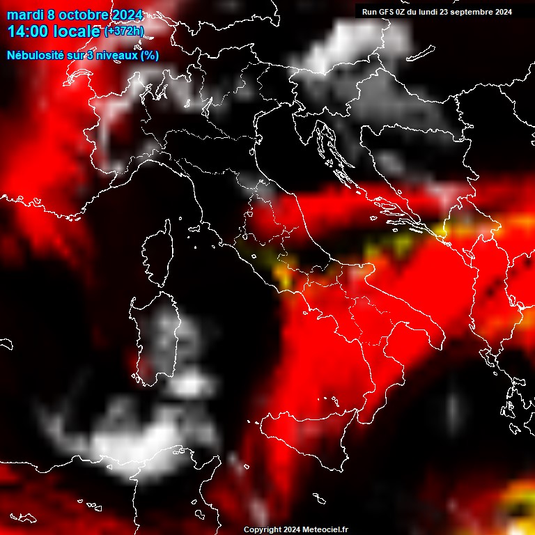 Modele GFS - Carte prvisions 