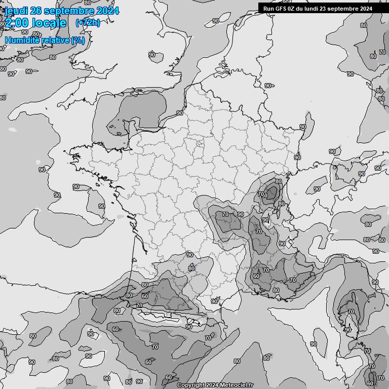 Modele GFS - Carte prvisions 