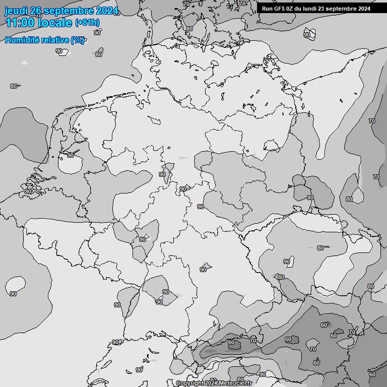 Modele GFS - Carte prvisions 