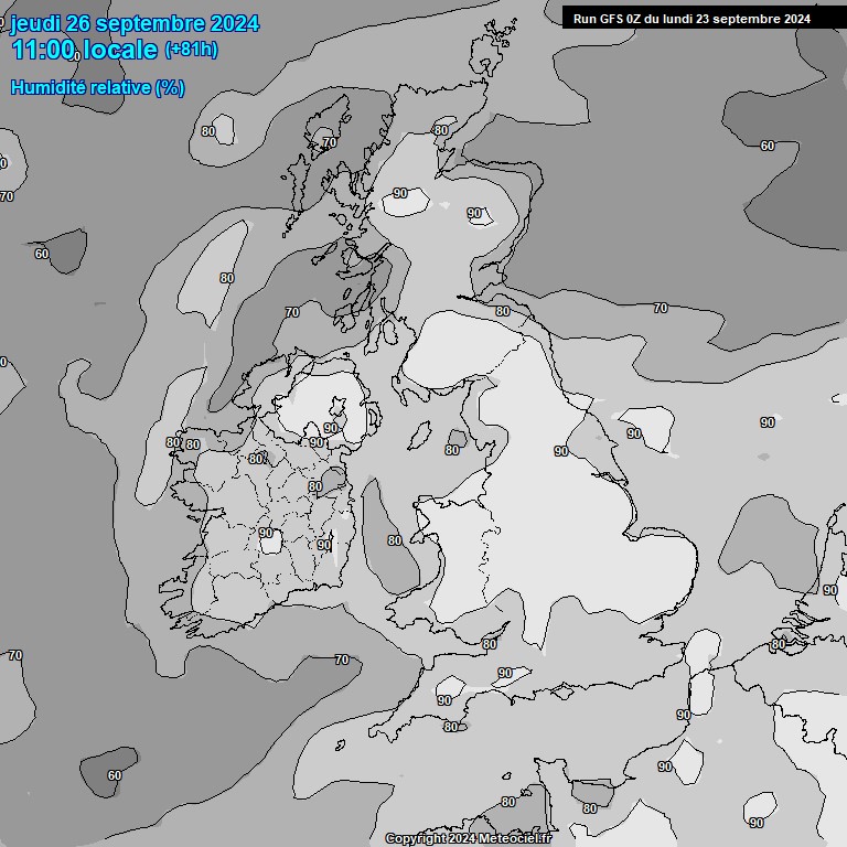 Modele GFS - Carte prvisions 