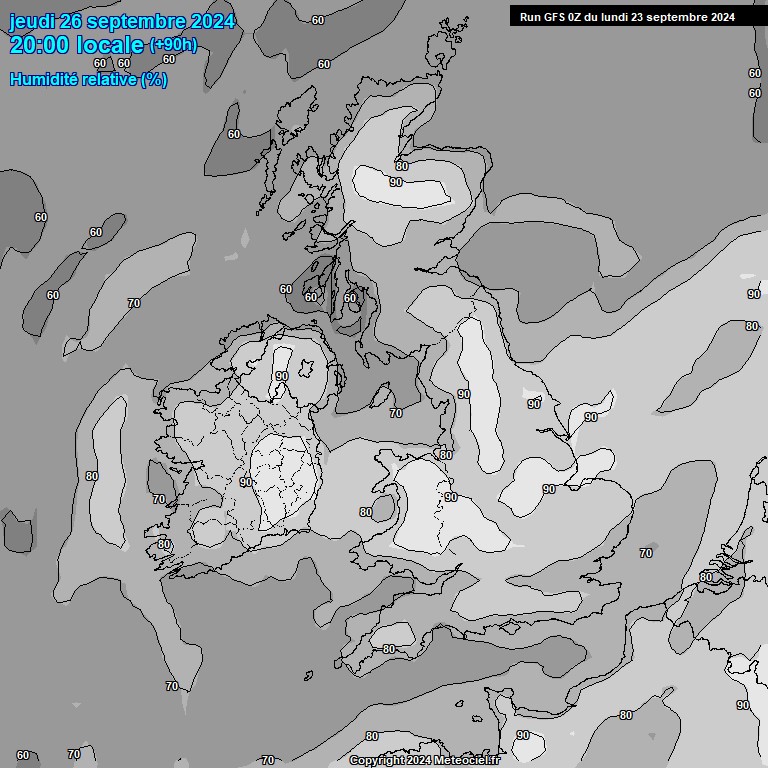 Modele GFS - Carte prvisions 