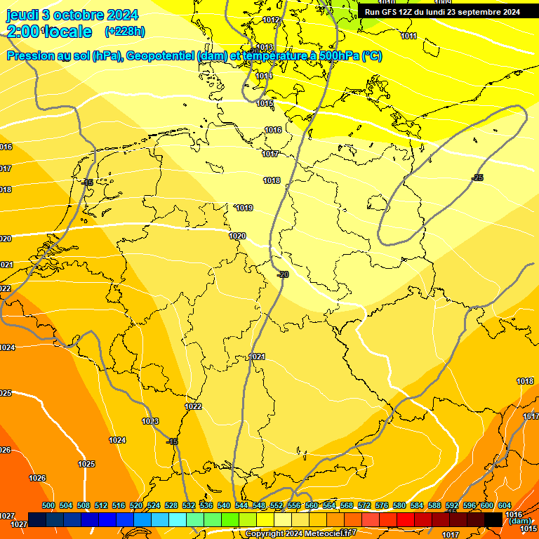 Modele GFS - Carte prvisions 