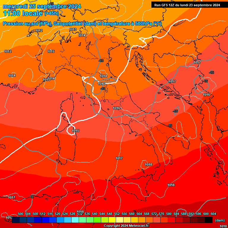 Modele GFS - Carte prvisions 