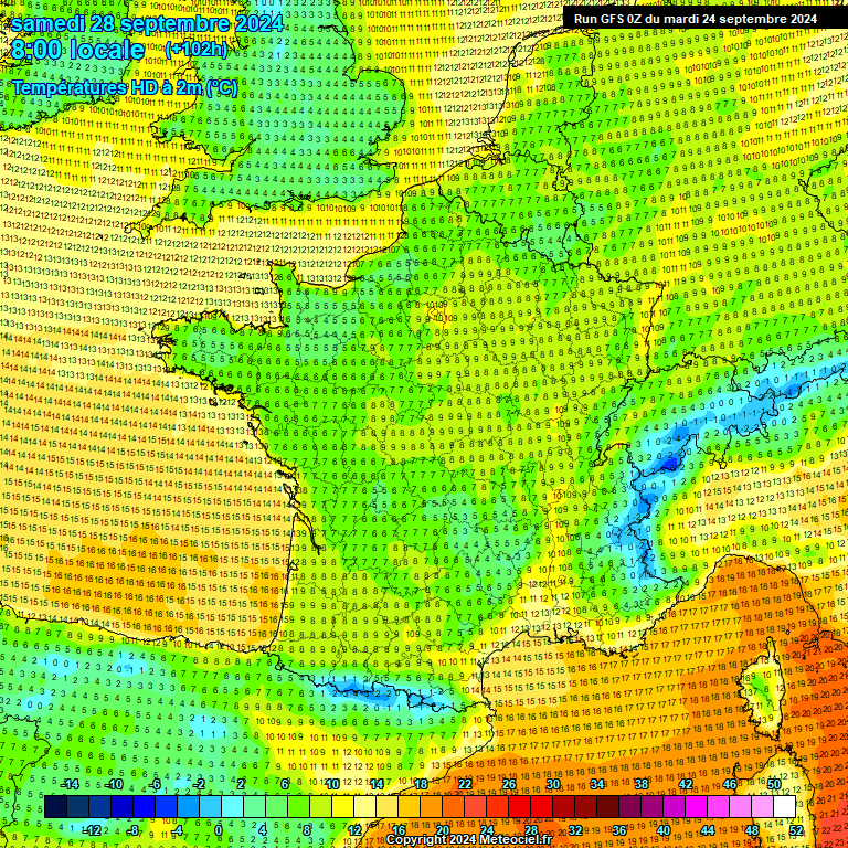 Modele GFS - Carte prvisions 