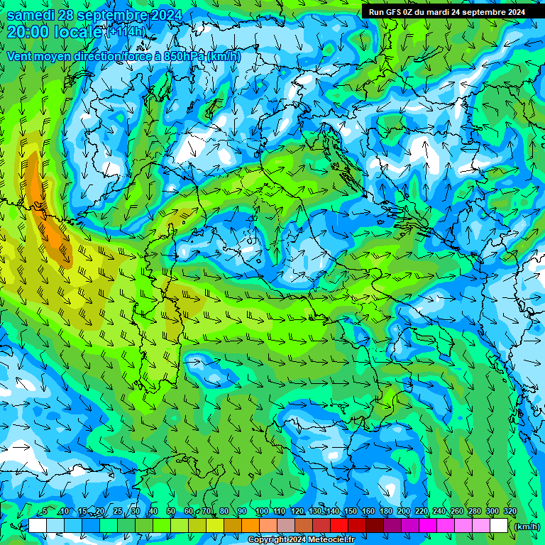 Modele GFS - Carte prvisions 