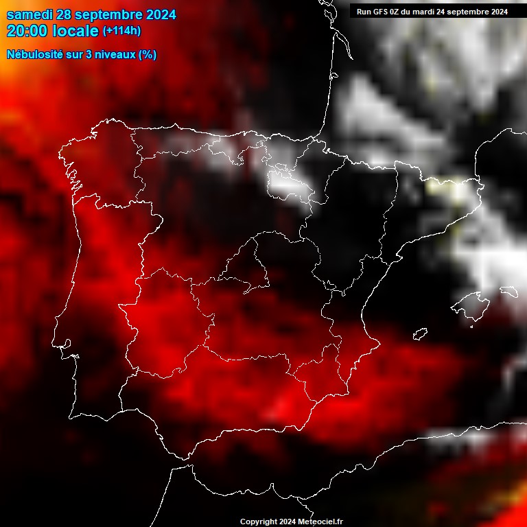 Modele GFS - Carte prvisions 