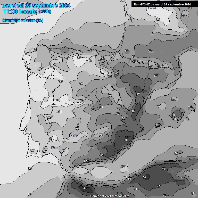 Modele GFS - Carte prvisions 