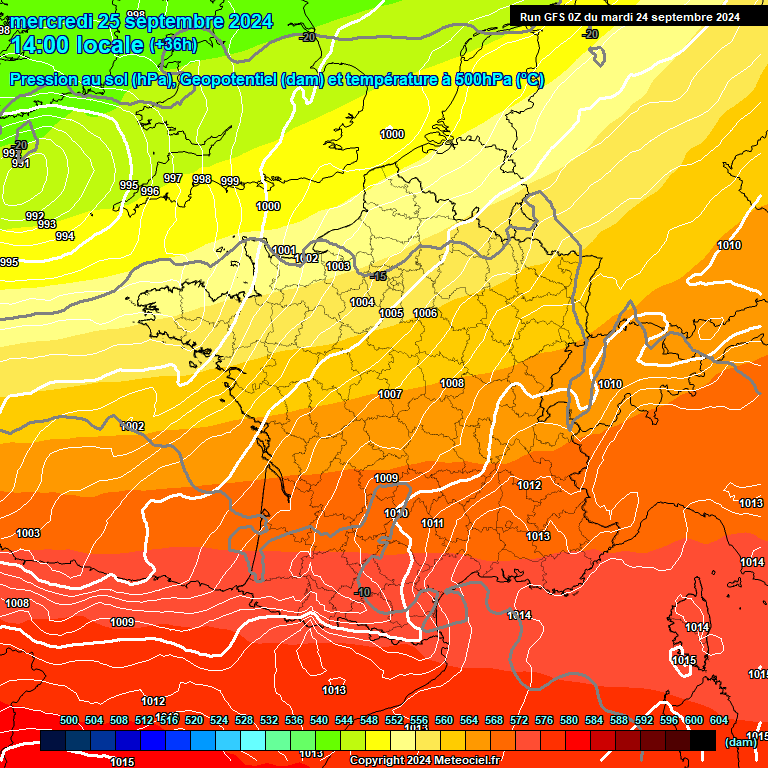 Modele GFS - Carte prvisions 