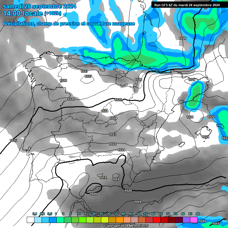 Modele GFS - Carte prvisions 