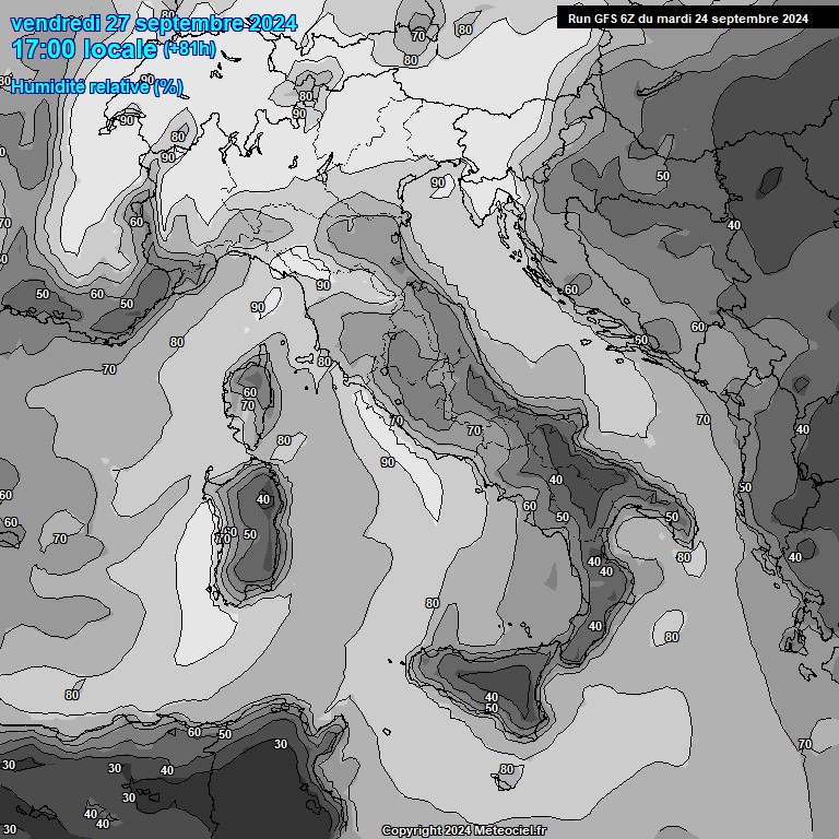 Modele GFS - Carte prvisions 