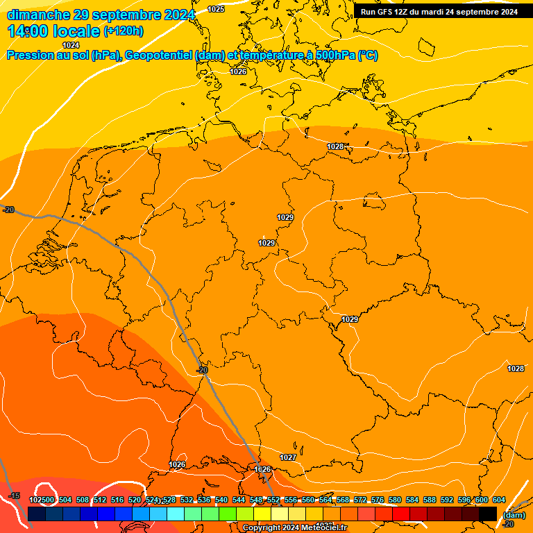 Modele GFS - Carte prvisions 