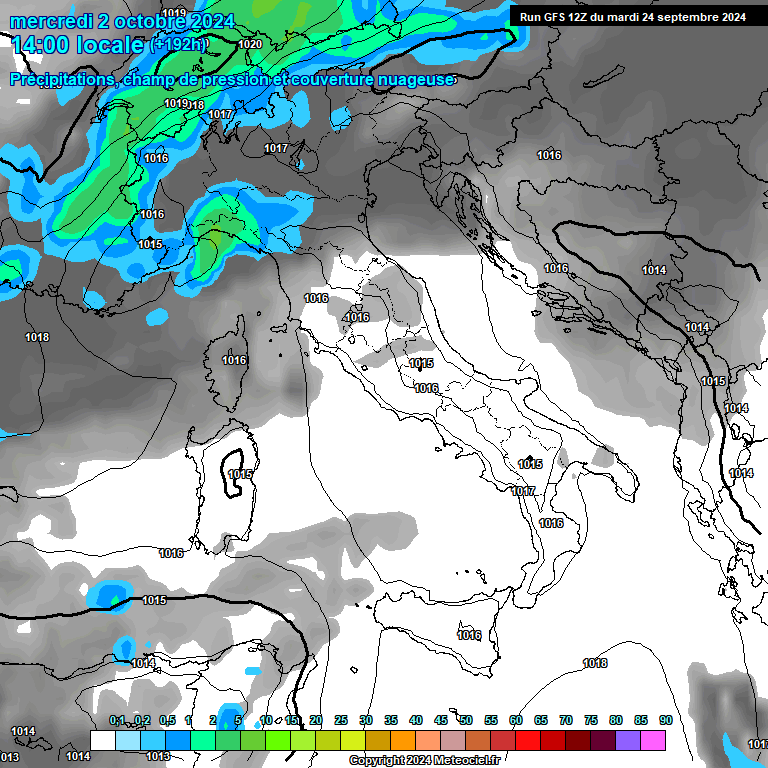 Modele GFS - Carte prvisions 