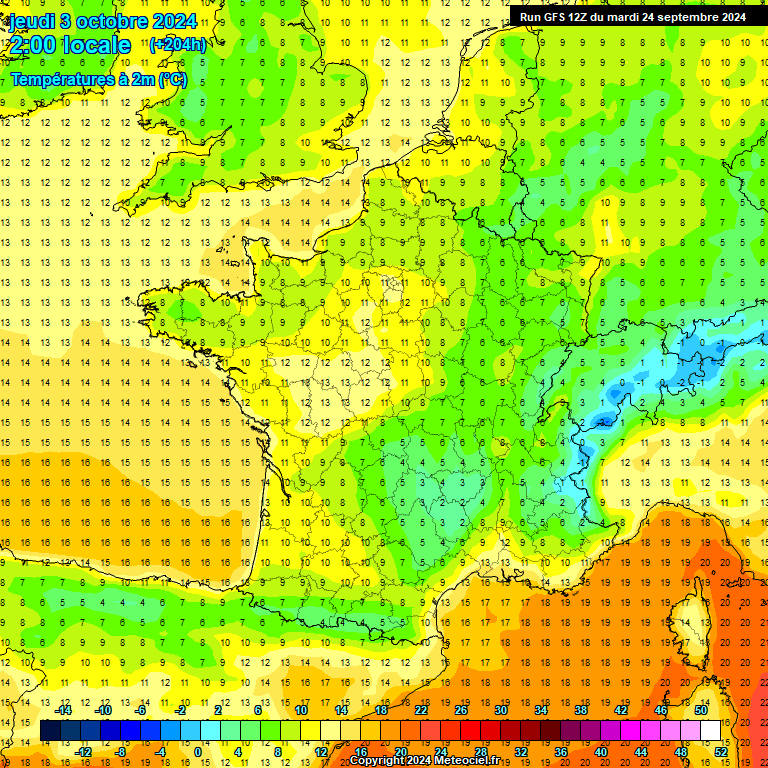 Modele GFS - Carte prvisions 