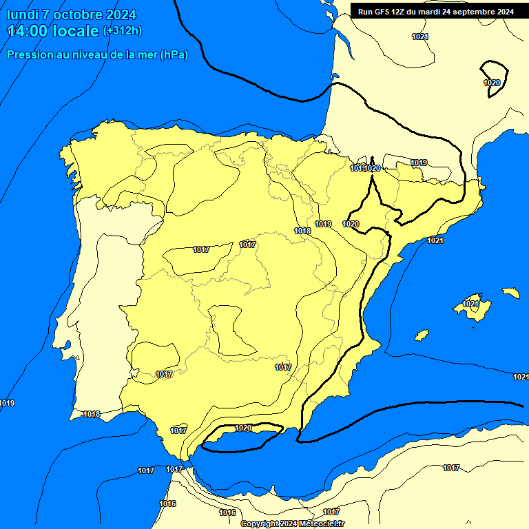 Modele GFS - Carte prvisions 