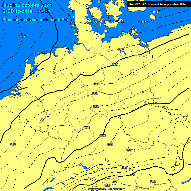 Modele GFS - Carte prvisions 