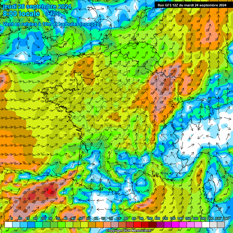 Modele GFS - Carte prvisions 