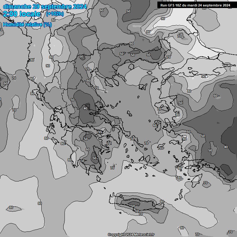 Modele GFS - Carte prvisions 