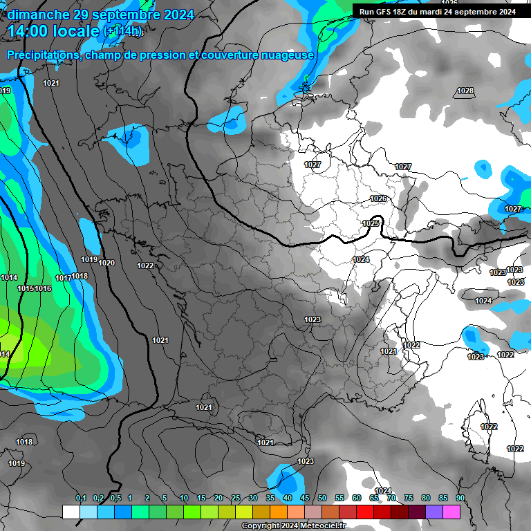 Modele GFS - Carte prvisions 