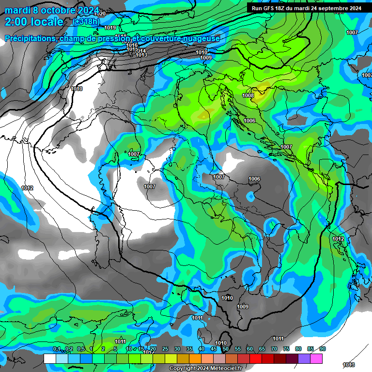 Modele GFS - Carte prvisions 